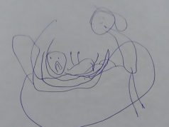 Doi părinţi au ajuns în stare de şoc după ce s-au uitat pe acest desen găsit în ghiozdanul fetiţei lor desen găsit în ghiozdanul fetiţei