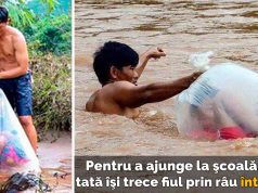 Pentru a ajunge la şcoală, copiii trec un râu într-un sac de plastic (VIDEO) trec un râu într-un sac