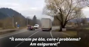 a depăşit în curbă