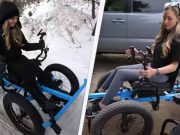 Un bărbat a construit un scaun cu rotile off-road, pentru soţia sa paralizată scaun cu rotile off-road