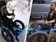 Un bărbat a construit un scaun cu rotile off-road, pentru soţia sa paralizată scaun cu rotile off-road