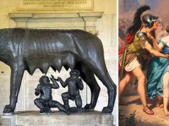 Romulus şi Remus, gemenii alăptaţi de o lupoaică şi care au fost fondatorii Romei romulus şi remus