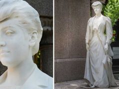 „Doamna cu umbrelă”, povestea tragică din spatele uneia dintre cele mai frumoase sculpturi din Bellu doamna cu umbrelă