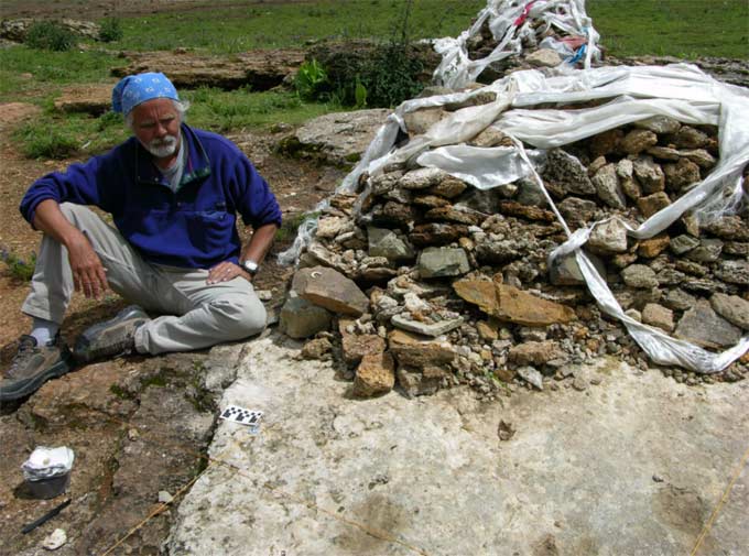 Urme de mâini vechi himalaya altar budist