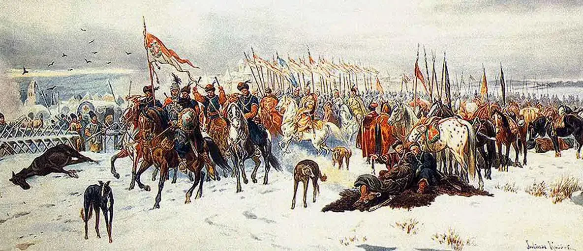 Eliberarea Smolenskului, în timpul războiului polono-rus (1605-1618) de Juliusz Kossak, secolul al XIX-lea