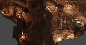 Arta rupestră dintr-o peșteră periculoasă sugerează ritualuri șamanice de inițiere acum 16.000 de ani