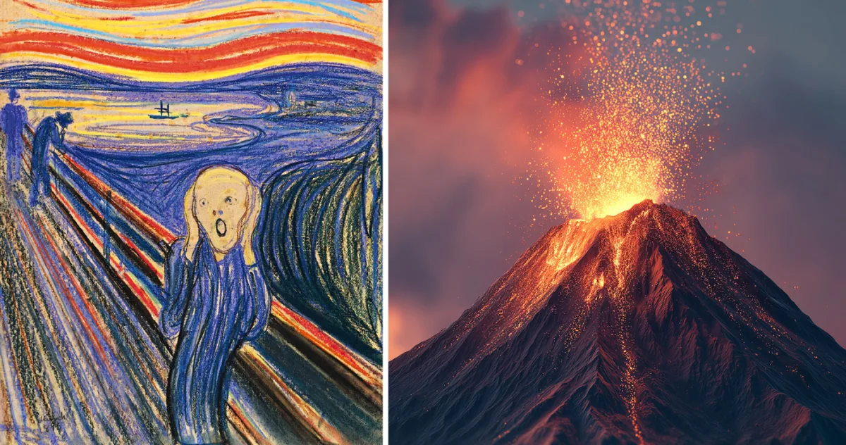 Cum a pictat o erupție vulcanică din 1883 cerul în roșu și a inspirat, posibil, „Țipătul” lui Edvard Munch