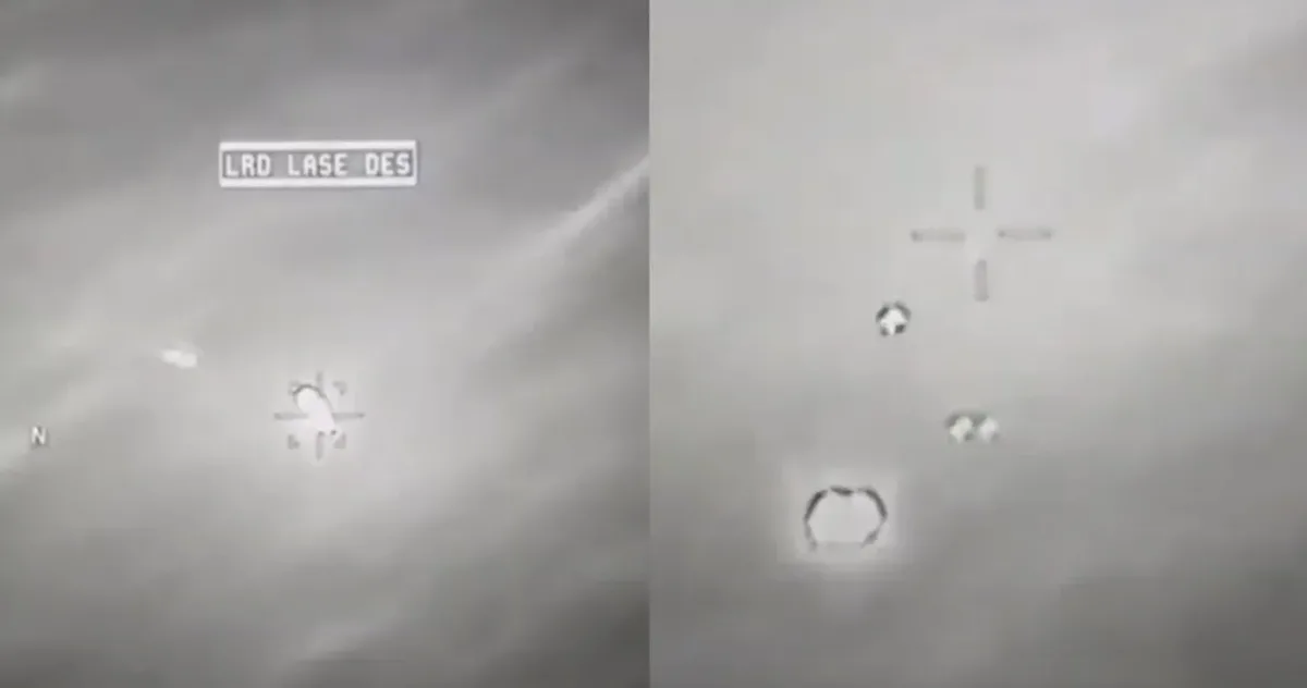 rachetă Hellfire care lovește OZN