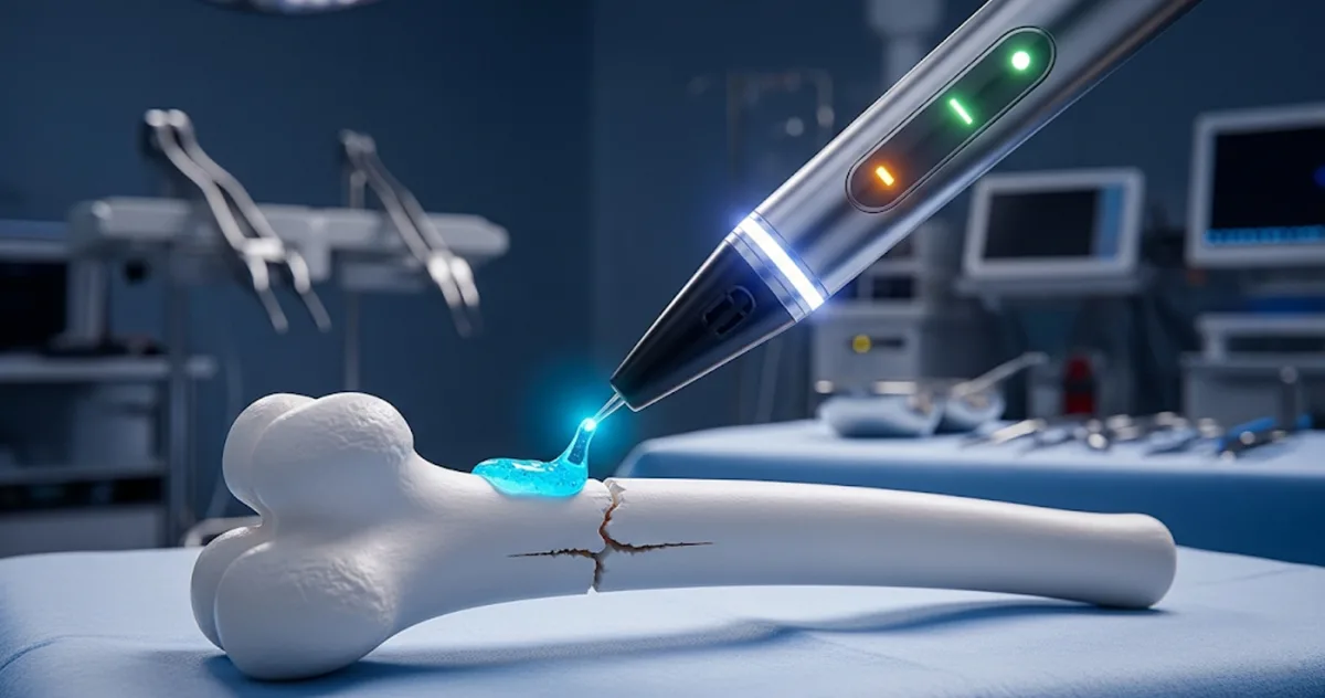 Cercetătorii au creat un „pistol de lipit pentru oase”, care imprimă 3D grefe direct pe fracturi