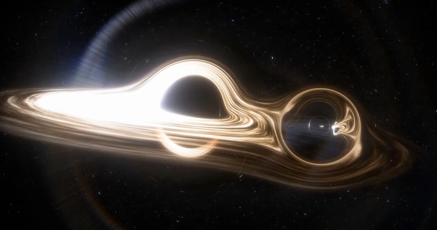 două găuri negre care orbitează