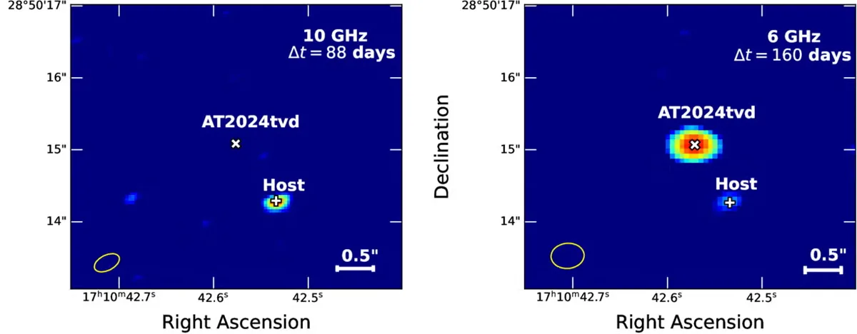 Imagini radio ale câmpului AT 2024tvd.
 