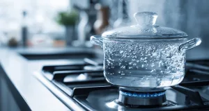 apa clocotită face bule