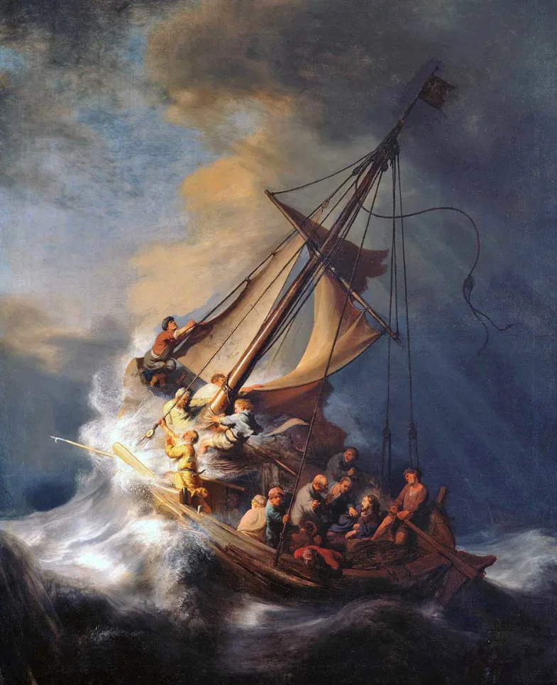 Hristos în furtuna de pe Marea Galileei de Rembrandt van Rijn, 1633