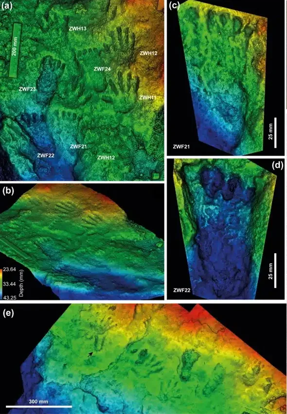 urme de mâini preistorice în tibet