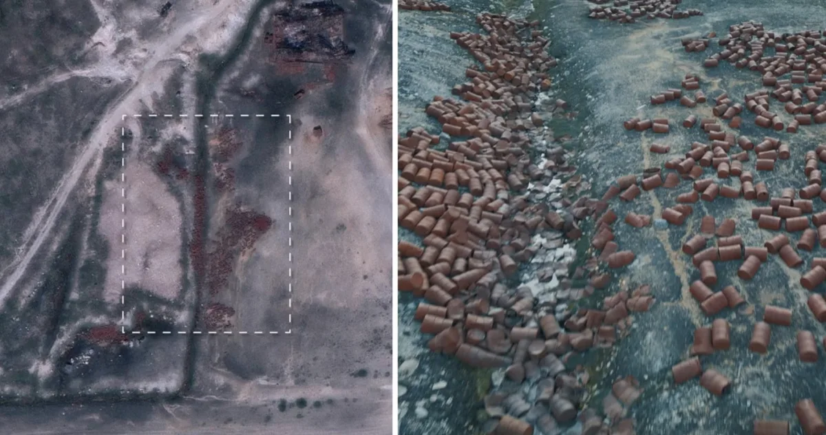 Butoaiele de combustibil ruginite de pe fostul aerodrom Bluie East Two