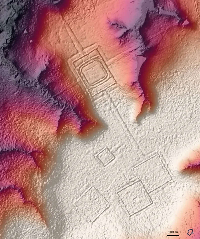 Imagine LiDAR a structurii cunoscute sub numele de D. Schaan